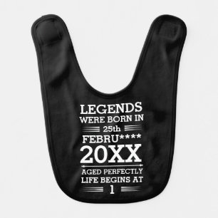 Custom Legends Were Born in Date Month Year Age Baby Bib