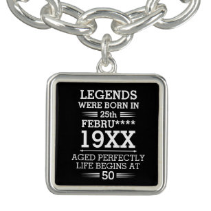 Custom Legends Were Born in Date Month Year Age Bracelet