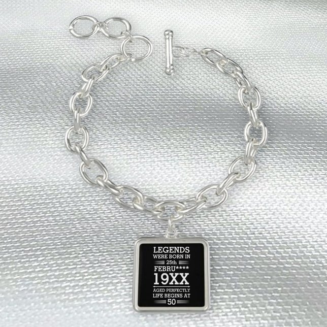 Custom Legends Were Born in Date Month Year Age Bracelet (Creator Uploaded)