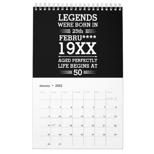 Custom Legends Were Born in Date Month Year Age Calendar