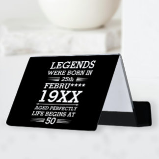 Custom Legends Were Born in Date Month Year Age Desk Business Card Holder