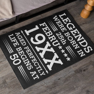 Custom Legends Were Born in Date Month Year Age Doormat