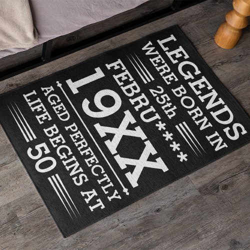 Custom Legends Were Born in Date Month Year Age Doormat