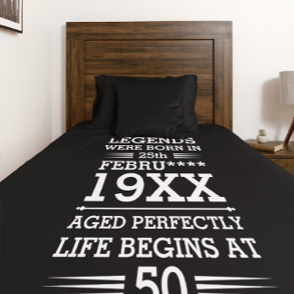 Custom Legends Were Born in Date Month Year Age Duvet Cover