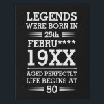 Custom Legends Were Born in Date Month Year Age Faux Canvas Print<br><div class="desc">Custom legends were born in date month year age design can be a great design to show your date of birth and your age to everyone. As well as it could be a great gift for any birthday people and it can be awesome gift for your friend and family member...</div>
