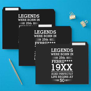 Custom Legends Were Born in Date Month Year Age File Folder