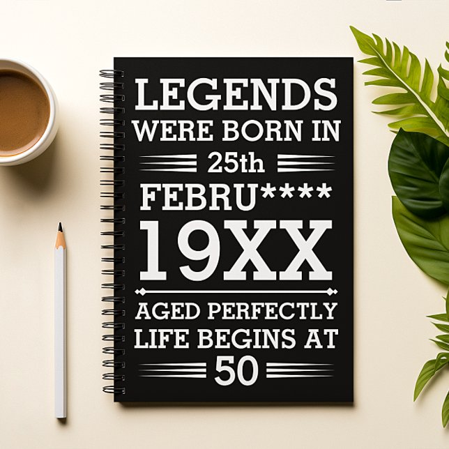 Custom Legends Were Born in Date Month Year Age Notebook (Creator Uploaded)