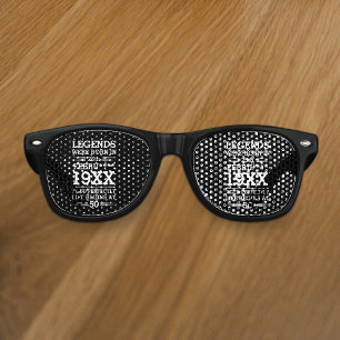 Custom Legends Were Born in Date Month Year Age Retro Sunglasses