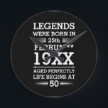 Custom Legends Were Born in Date Month Year Age Round Clock<br><div class="desc">Custom legends were born in date month year age design can be a great design to show your date of birth and your age to everyone. As well as it could be a great gift for any birthday people and it can be awesome gift for your friend and family member...</div>