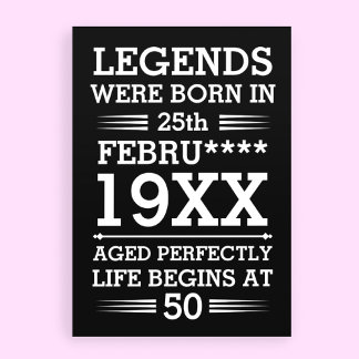 Custom Legends Were Born in Date Month Year Age Stationery