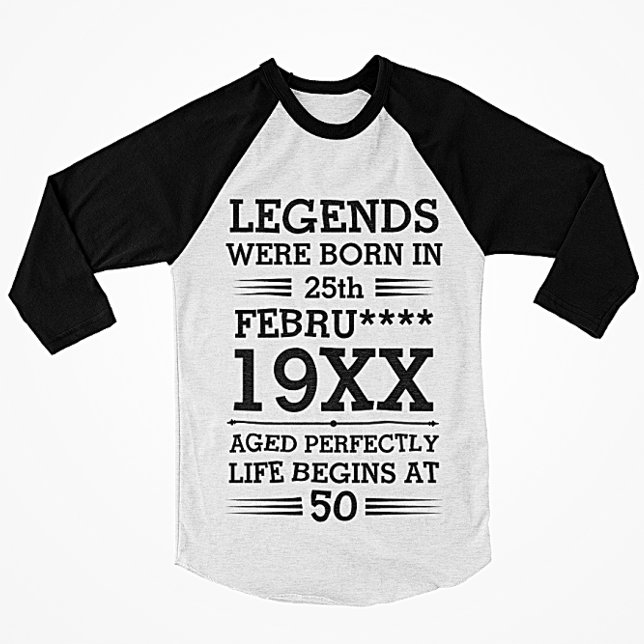 Custom Legends Were Born in Date Month Year Age T-Shirt (Creator Uploaded)
