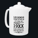 Custom Legends Were Born in Date Month Year Age Teapot<br><div class="desc">Custom legends were born in date month year age design can be a great design to show your date of birth and your age to everyone. As well as it could be a great gift for any birthday people and it can be awesome gift for your friend and family member...</div>