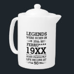 Custom Legends Were Born in Date Month Year Age Teapot<br><div class="desc">Custom legends were born in date month year age design can be a great design to show your date of birth and your age to everyone. As well as it could be a great gift for any birthday people and it can be awesome gift for your friend and family member...</div>