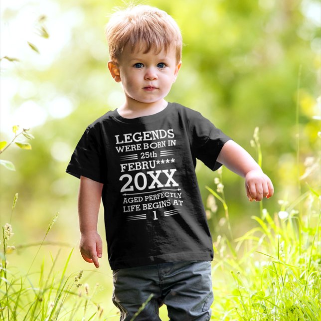 Custom Legends Were Born in Date Month Year Age To Toddler T-shirt (Creator Uploaded)