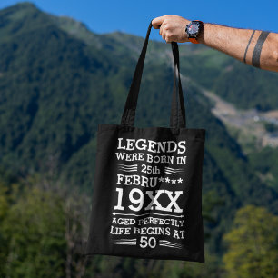 Custom Legends Were Born in Date Month Year Age Tote Bag