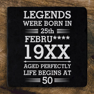 Custom Legends Were Born in Date Month Year Age Trivet