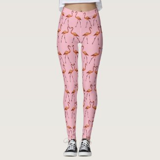 Custom Leggings Pink Flaingo