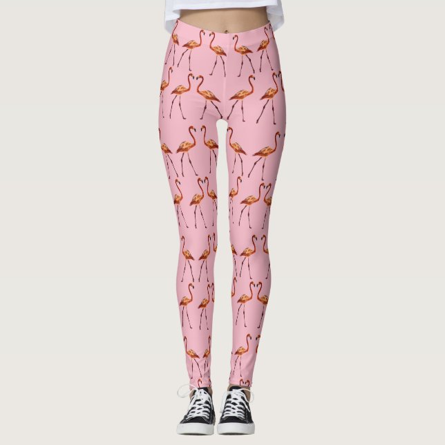 Custom Leggings Pink Flamingo (Front)