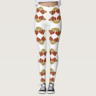 Custom Leggings Yellow Butterflies