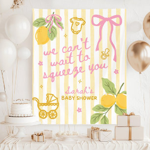 Custom Lemon Baby Shower Backdrop, Italian Lemon