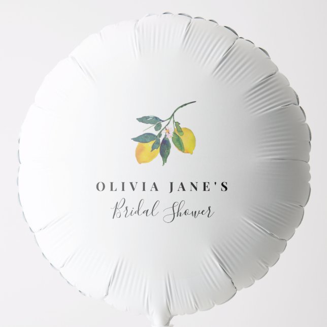 Custom Lemon Bridal Shower Balloon (Front)