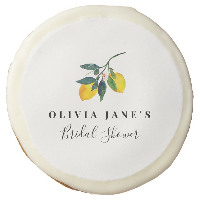 Custom Lemon Bridal Shower Sugar Cookie (Front)