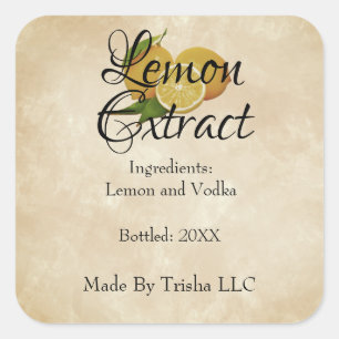 Custom Lemon Extract Oil Label