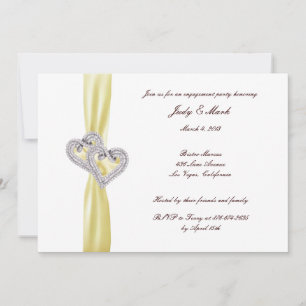 Custom Lemon Hearts Engagement Party Invitation