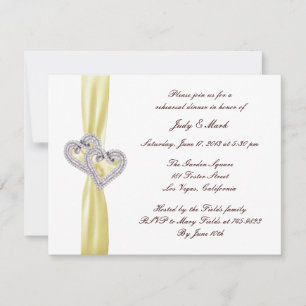 Custom Lemon Hearts Rehearsal Dinner Invitation