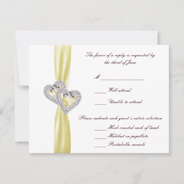 Custom Lemon Hearts Response Card (Front)