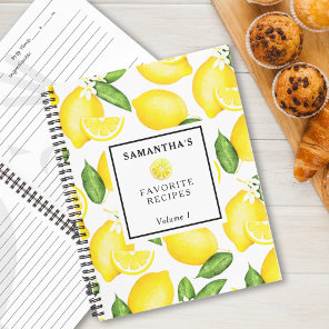 Custom Lemon Pattern Recipe Notebook