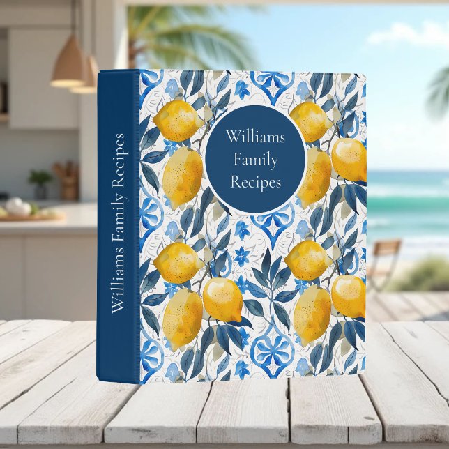  Custom Lemon Pattern Summer Recipe Organizer Mini Binder (Creator Uploaded)