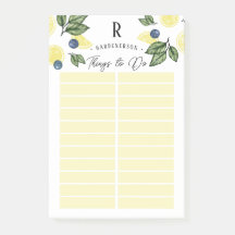 Custom Lemon To Do List Notes