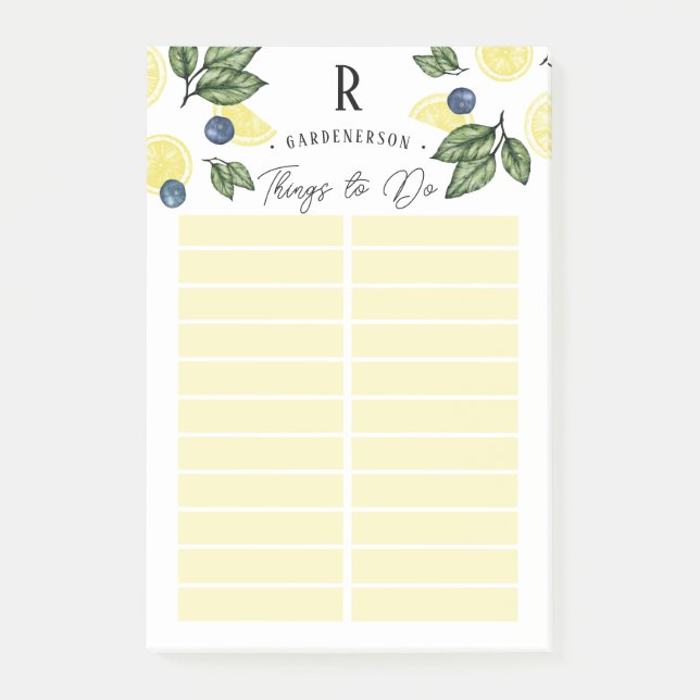 Custom Lemon To Do List  Notes (Front)
