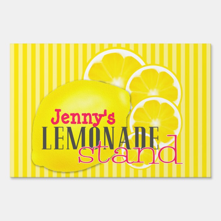 Custom Lemonade Stand Yard Sign | Zazzle.com