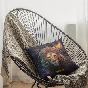 Custom Leo Zodiac Horoscope Fantasy Sun Sign Throw Pillow