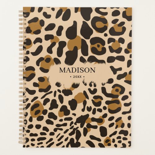 Custom Leopard Animal Print Pattern Diary Planner