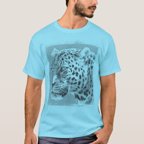 Custom Leopard Head Modern Template Mens T_Shirt