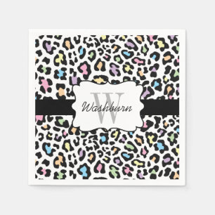 Custom Leopard Multi Colors Cocktail Napkin