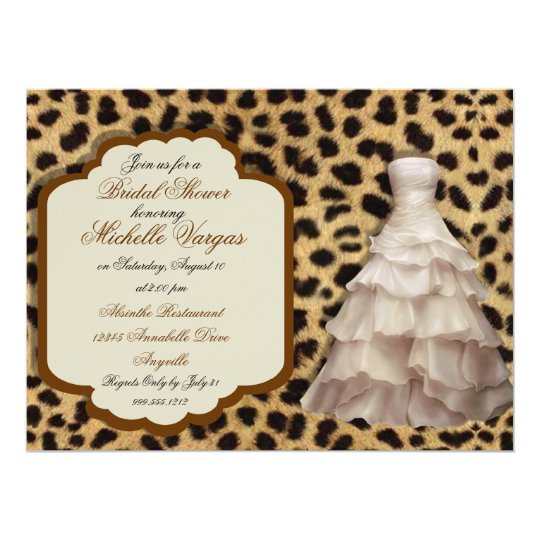 Cheetah Print Bridal Shower Invitations 10