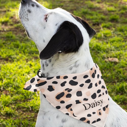 Custom Leopard Print Dog Photo with Name Bandana