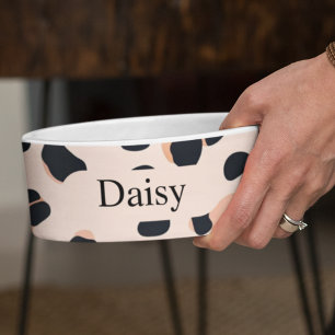 Custom Leopard Print Dog Photo with Name Bowl