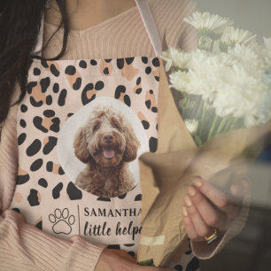 Custom Leopard Print Dog Photos Apron