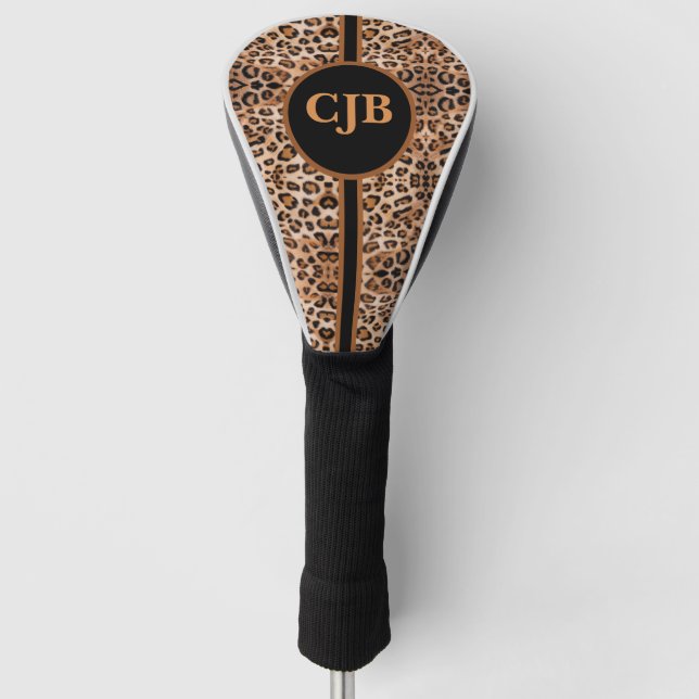 Custom Leopard Print Golf Head Cover (Front)