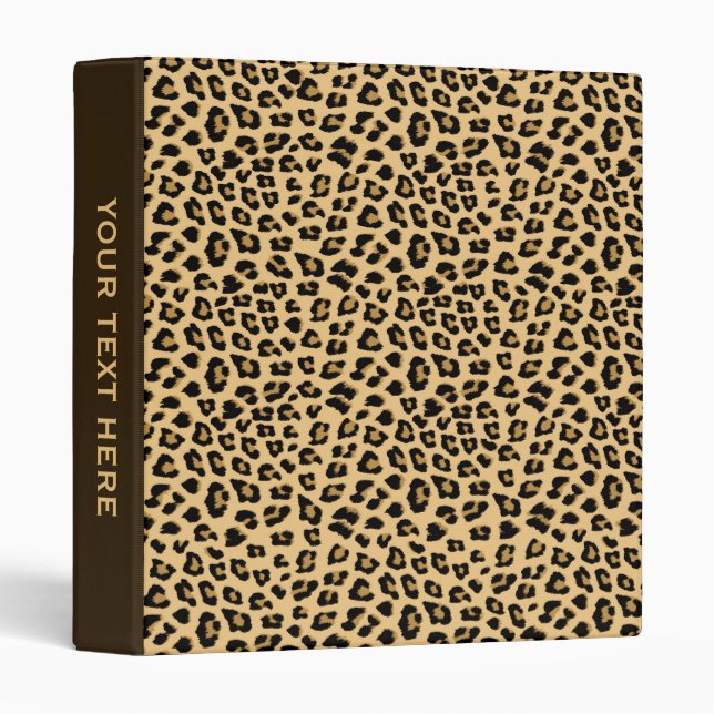 Custom Leopard Print Pattern 3 Ring Binder (Front/Spine)
