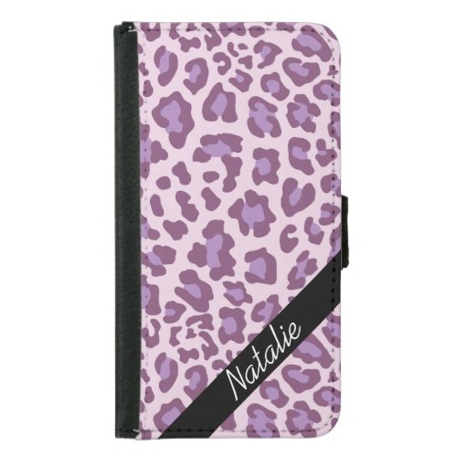 Custom Leopard Print Purple Lavender Wallet Case