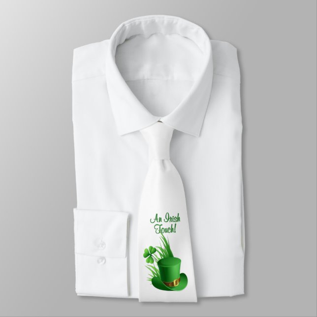 Custom Leprechaun Clove Hat in Grass Neck Tie (Tied)