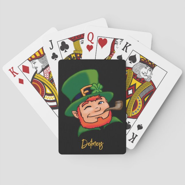 Custom Leprechaun St. Patrick's Playing Cards (Back)
