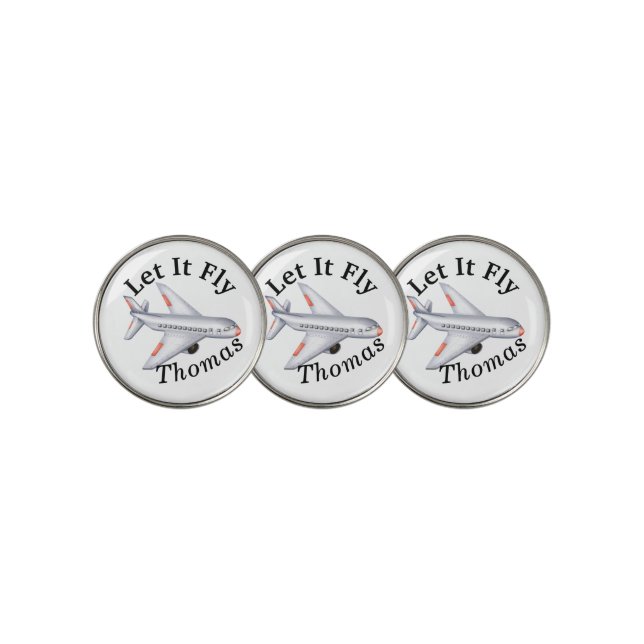 Custom Let It Fly  Golf Balls Ball Marker (3 Up)