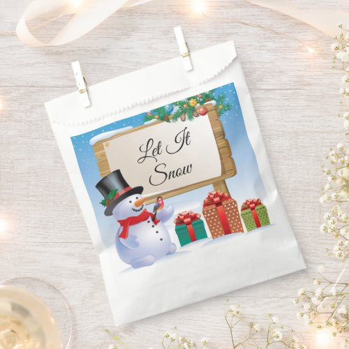 Custom Let It Snow  Favor Bag